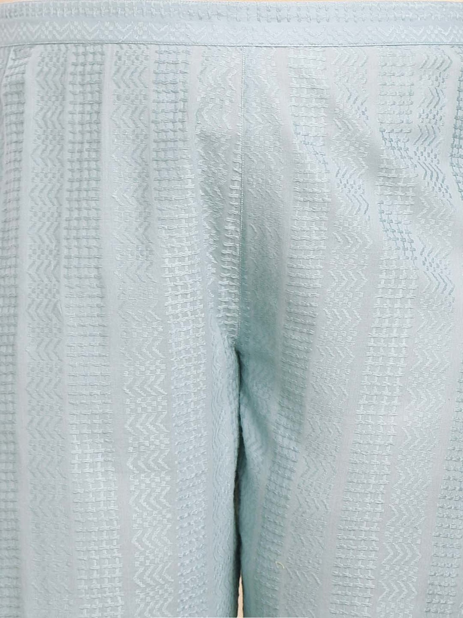 Janasya Grey Cotton Self Pattern Tunic Pant Set