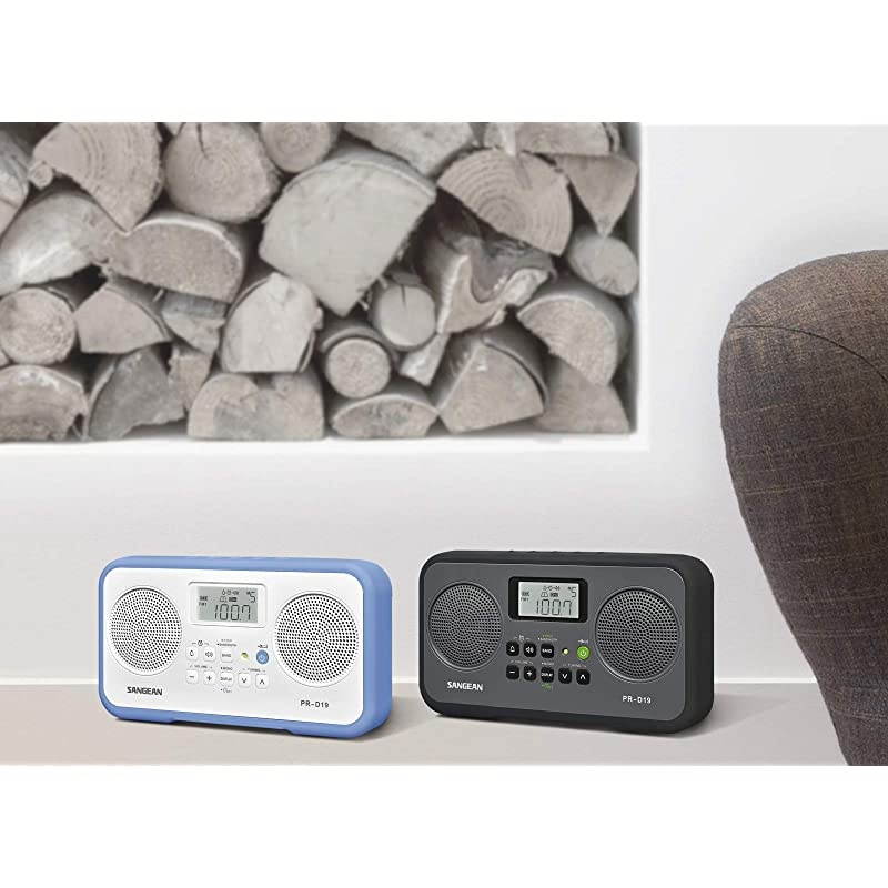 PR-D19BK FM Stereo/AM Digital Tuning Portable Radio with Protective Bumper (Gray/Black)