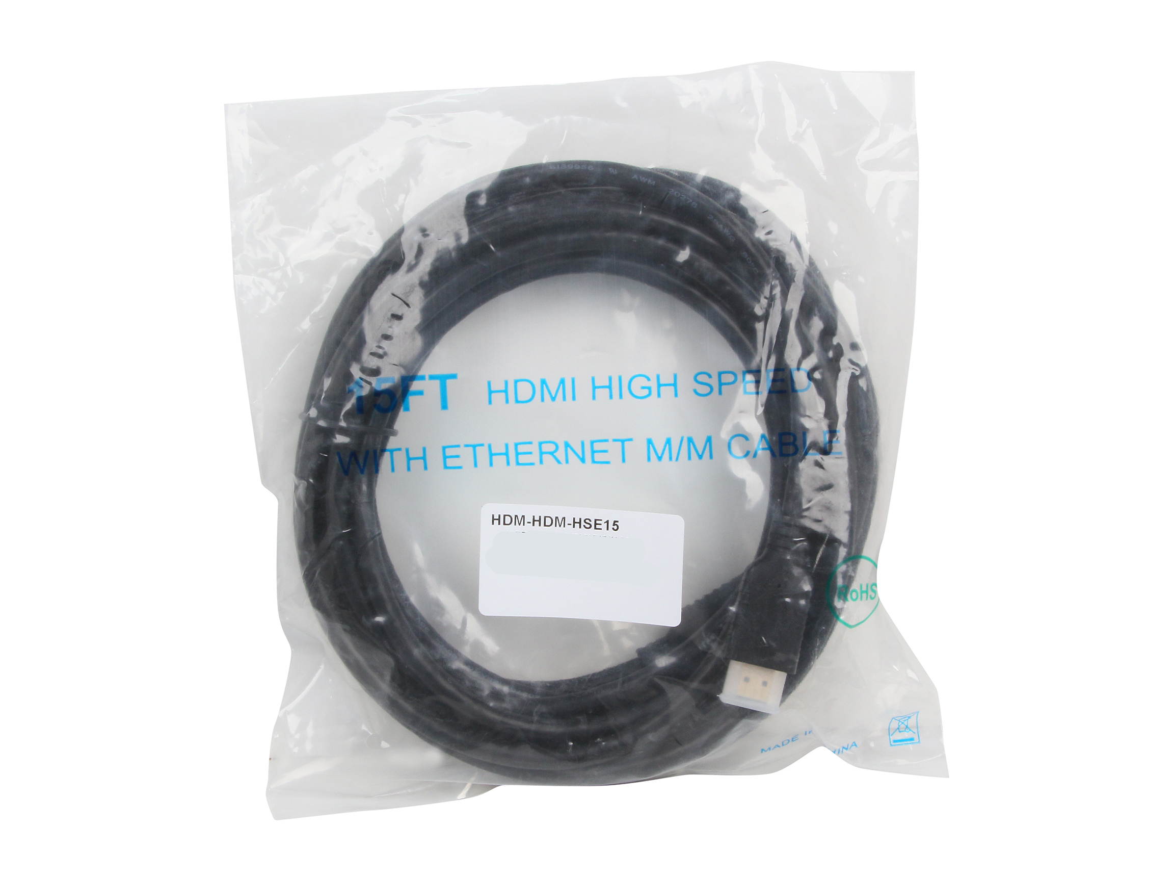 AMC HDM-HDM-HSE15 15 ft. HYPER SERIES Black High Speed HDMI&reg; Cable with Ethernet Gold Plated Connector