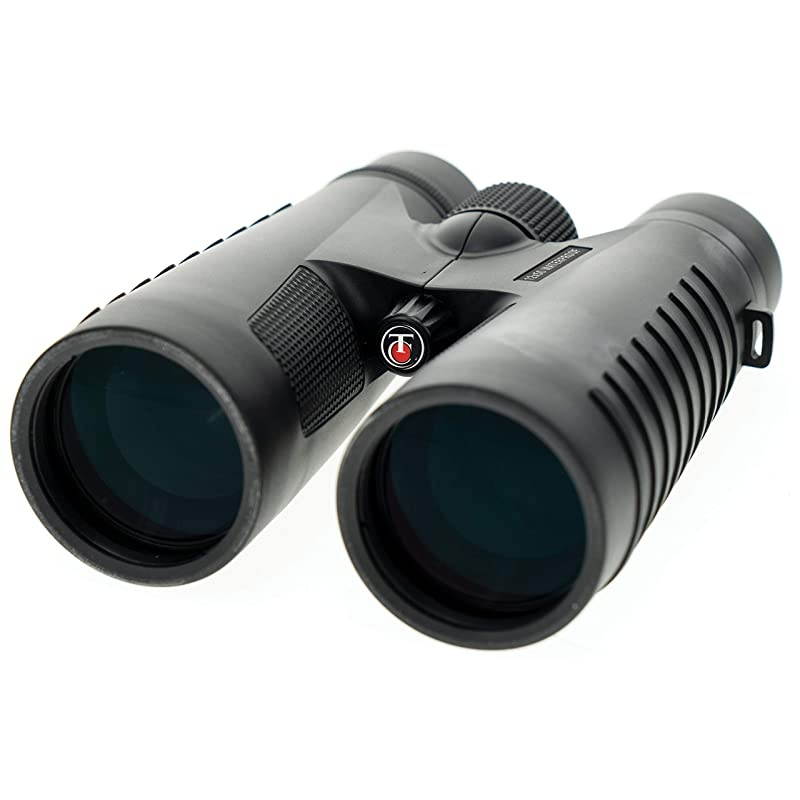 Roof Prism Binoculars with Compact Waterproof Design AntiFog Glass Neck Strap and Carry Case for Bird Watching Hunting and Outdoors