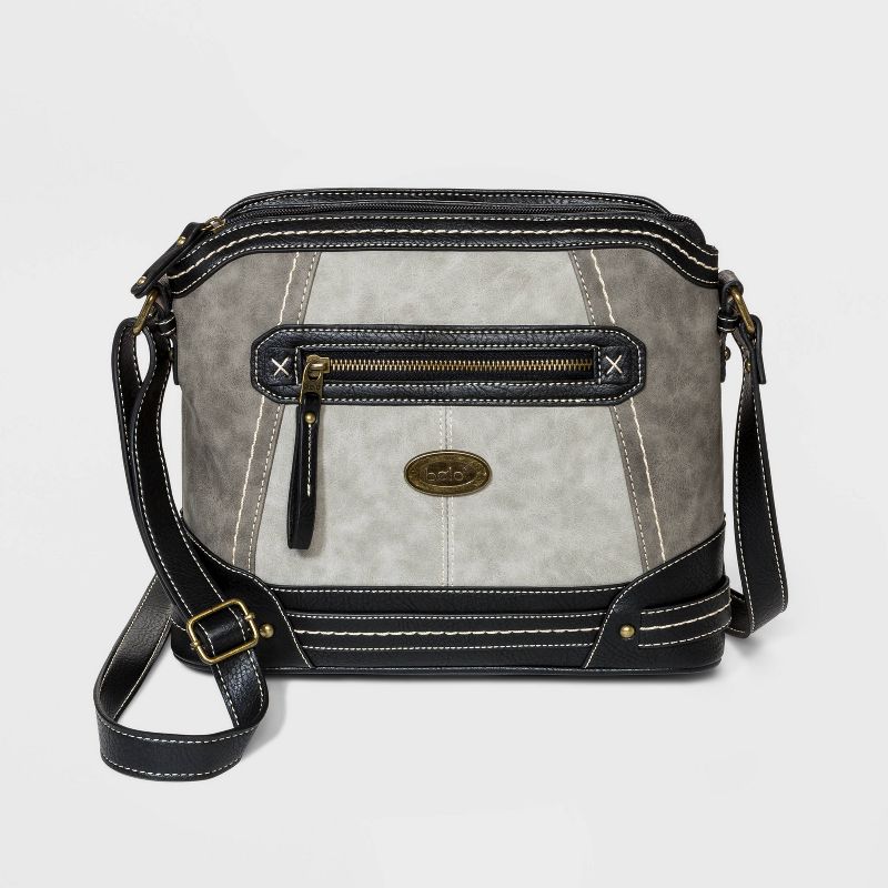 Bolo Zip Closure Crossbody Bag with Power Bank - Gray