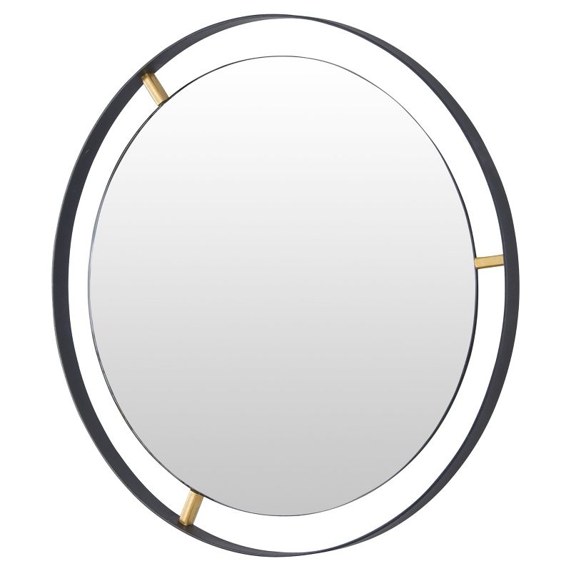 30" Round Wall Mirror Framed Matte Black Finish - Varaluz