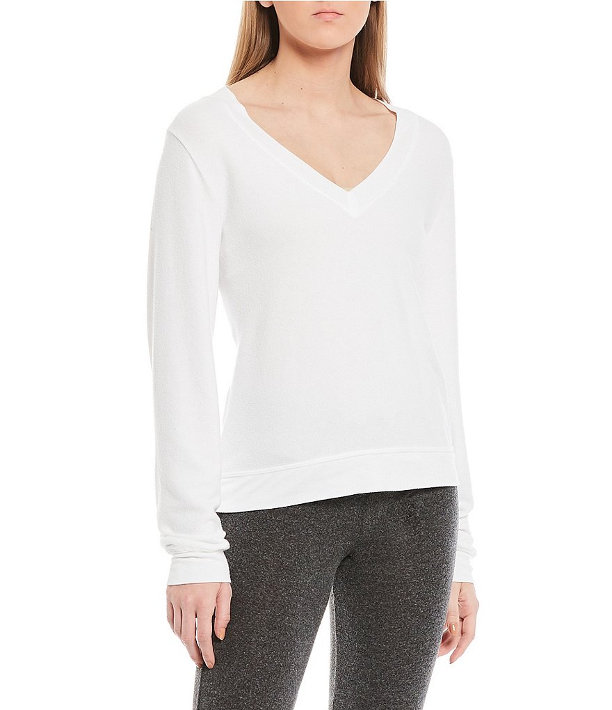 WILDFOX Deep V-Neck Baggy Beach French Terry Pullover