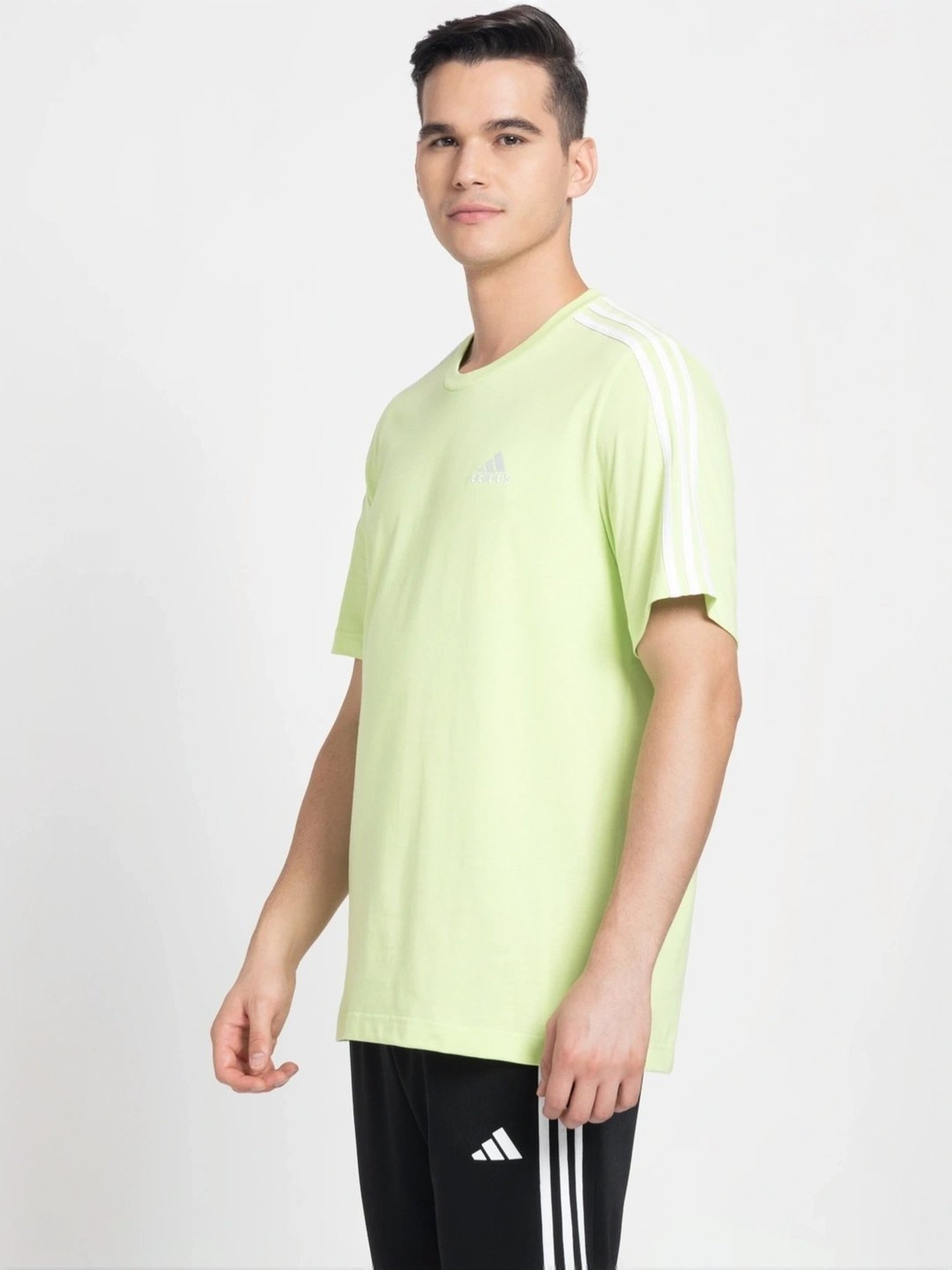 Adidas Green Cotton Regular Fit T-Shirt