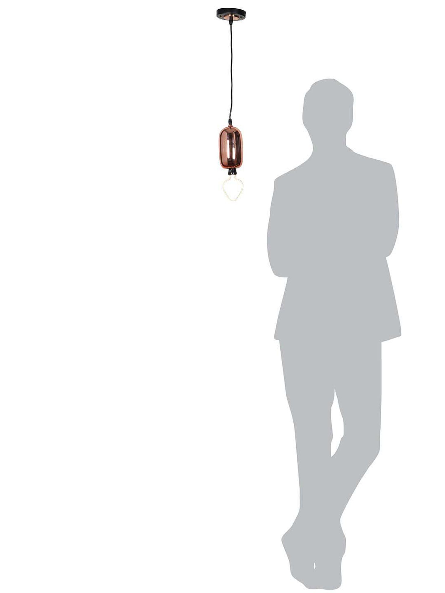 Fos Lighting Modern Copper Glass Capsule Pendant Light - Set of 1