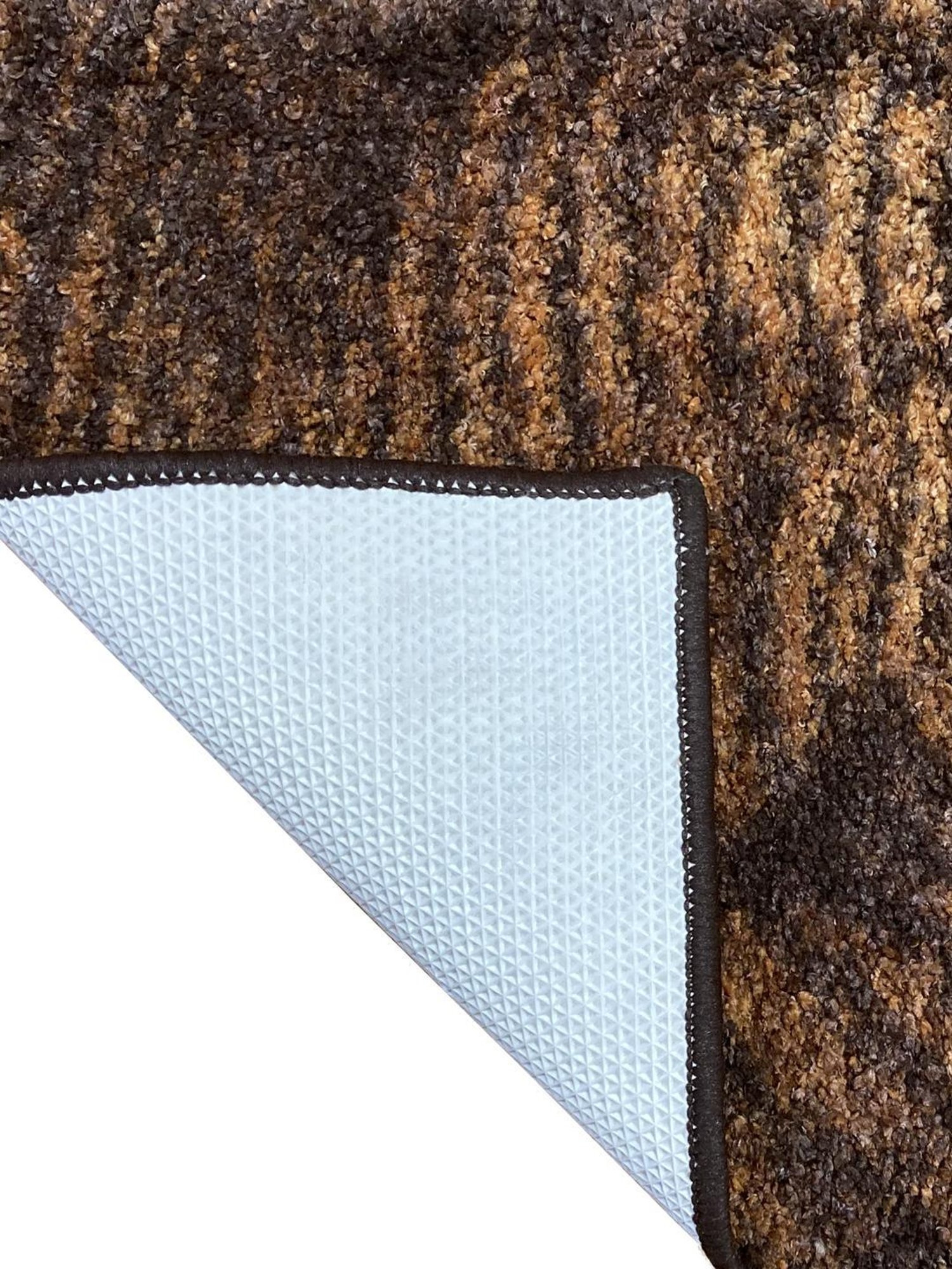 Bianca Spa Brown/Beige Micro-Polly Abstract Bathmat