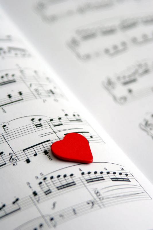 Valentine's Day Greeting Cards - High Note - HN100. Business Greeting Card with an Image of a Red Heart on a Page of Music. Box Set Has 25 Greeting Cards and 26 White with Red Foil Lined Envelopes.