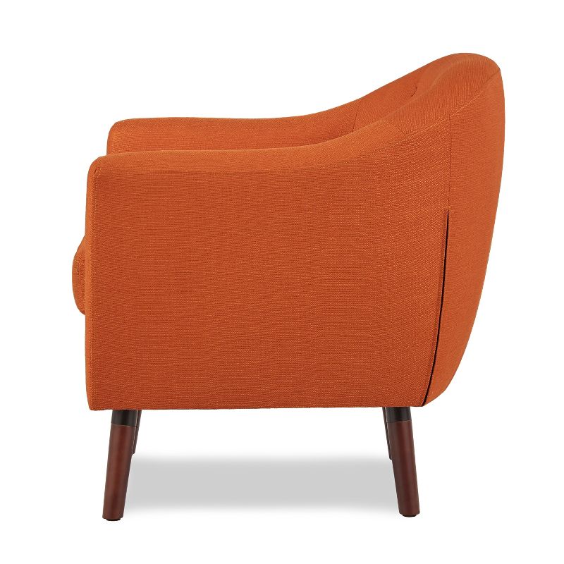 Homelegance 31 Inch Lucille Collection Classic Polyester Fabric Single Living Room Barrel Accent Chair, Orange