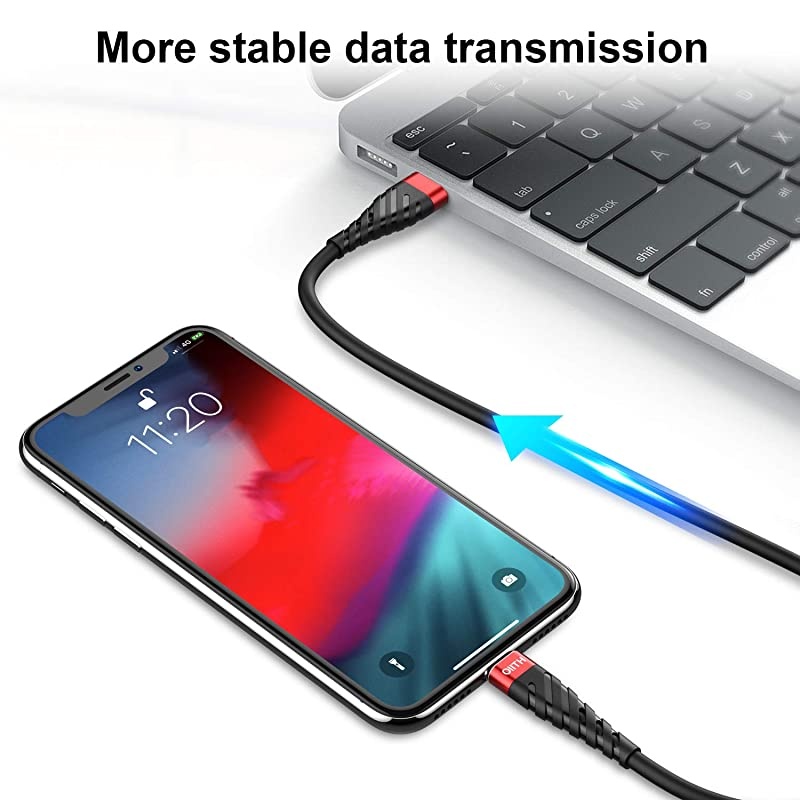 iPhone Charger Cable 3-Pack 6ft,  [MFi Certified] iPhone Charging Cord 6 Foot, Extra Long 6 Feet iPhone Charger Cord, 2.4A iPhone Power Wire Compatible with iPhone12/11/XS/Max/XR/X/8/7/6/iPad