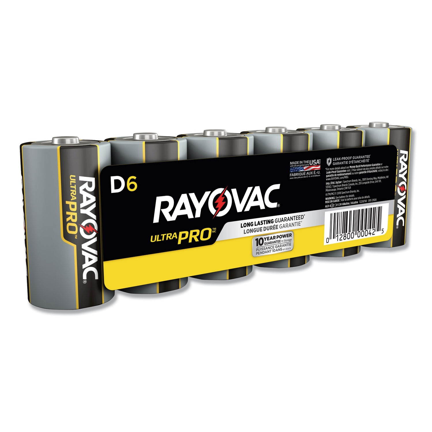 Rayovac AL-D Industrial PLUS Alkaline Batteries- D- 6/Pack