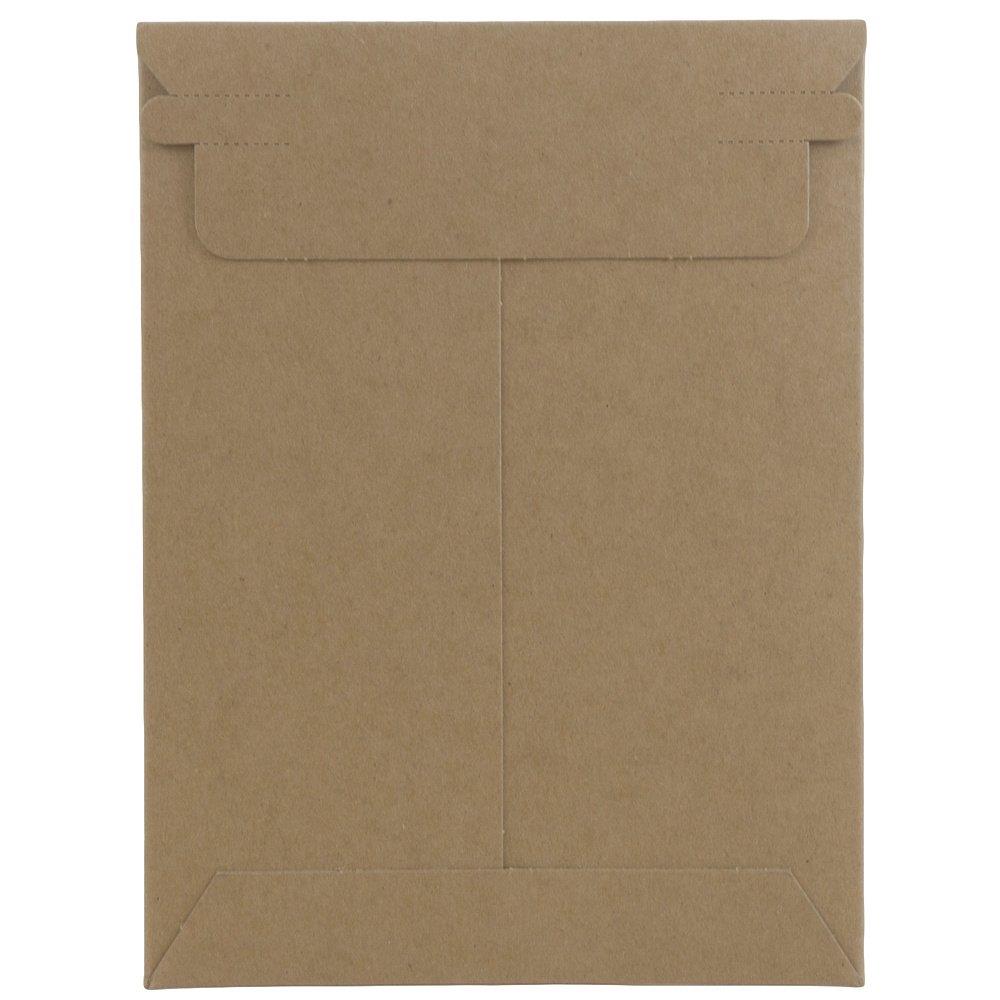 JAM PAPER Stay-Flat Photo Mailer Envelopes with Peel & Seal Closure - 6 x 8 - Brown Kraft - 6 Rigid Mailers/Pack