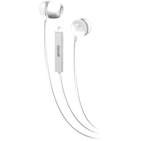 Maxell 190303 - Iemicwht Stereo In-Ear Earbuds With Microphone & Remote (White)