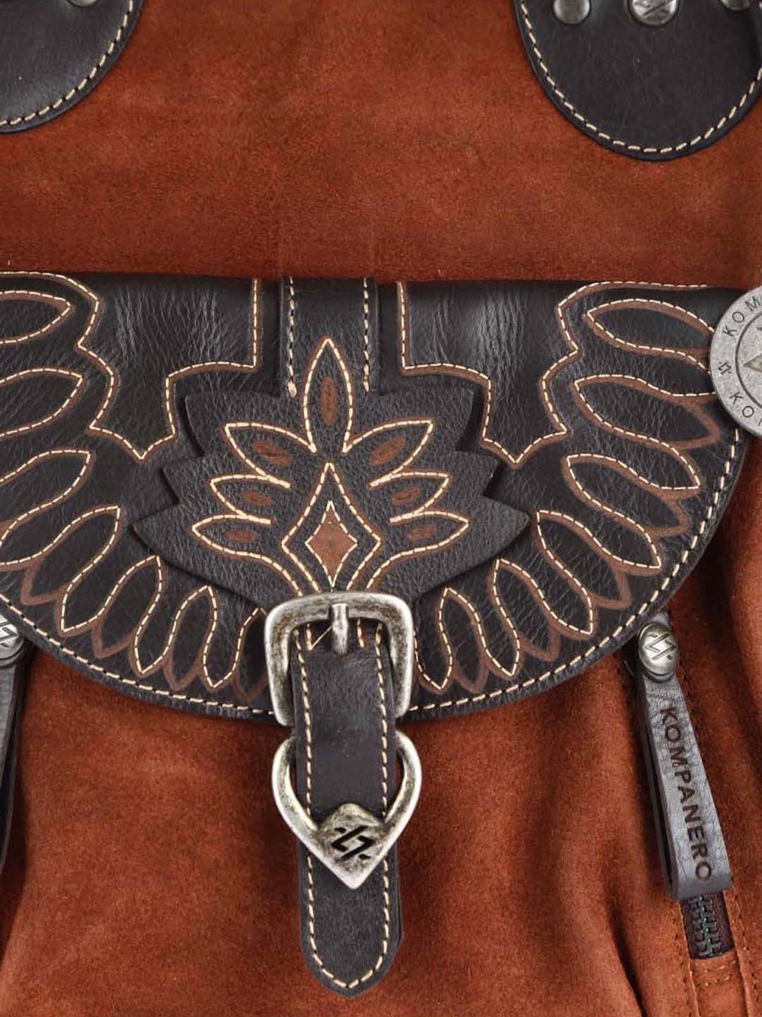 KOMPANERO Tan Textured Medium Shoulder Bag