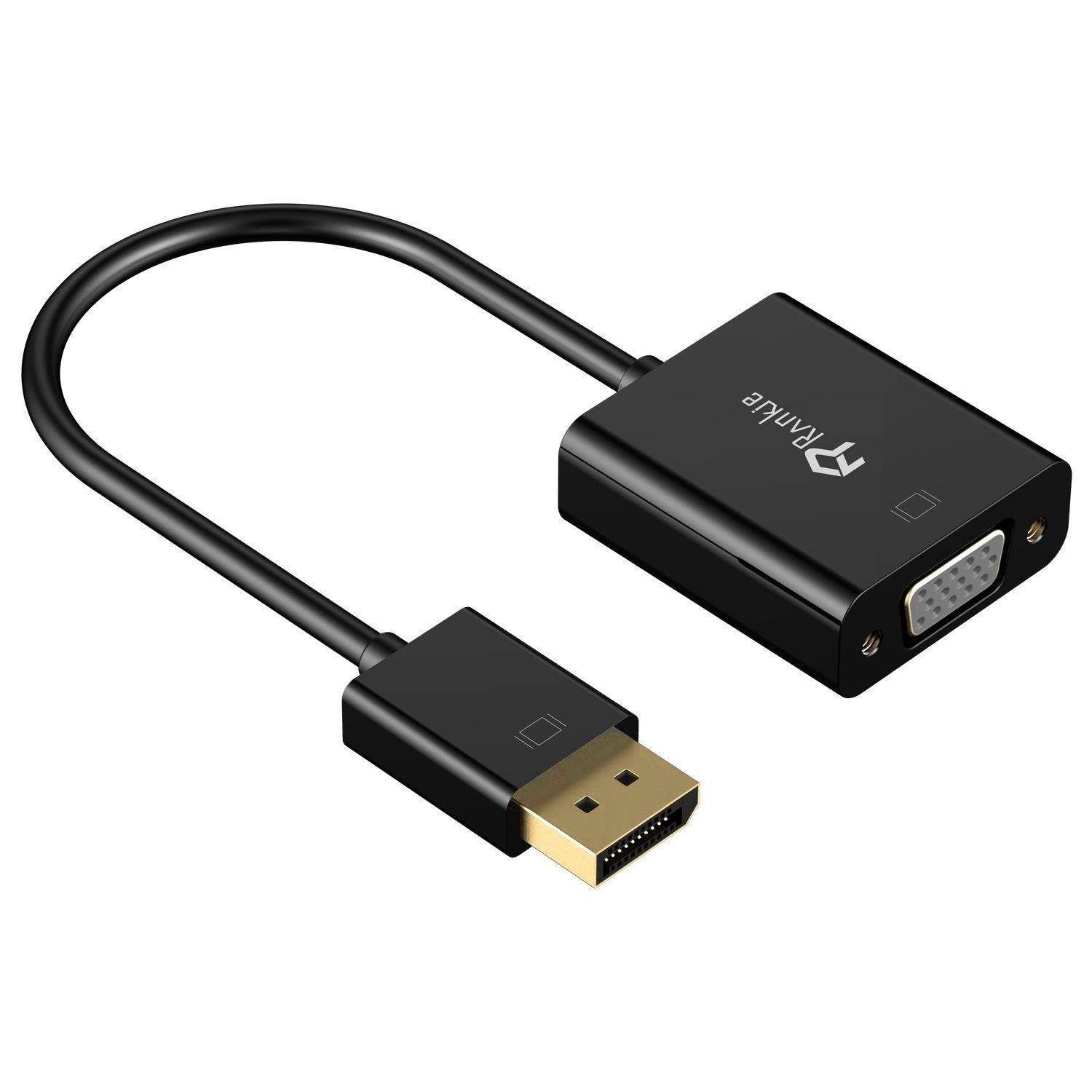 DP to VGA, Rankie Gold Plated DisplayPort DP to VGA Male to Female Adapter Converter