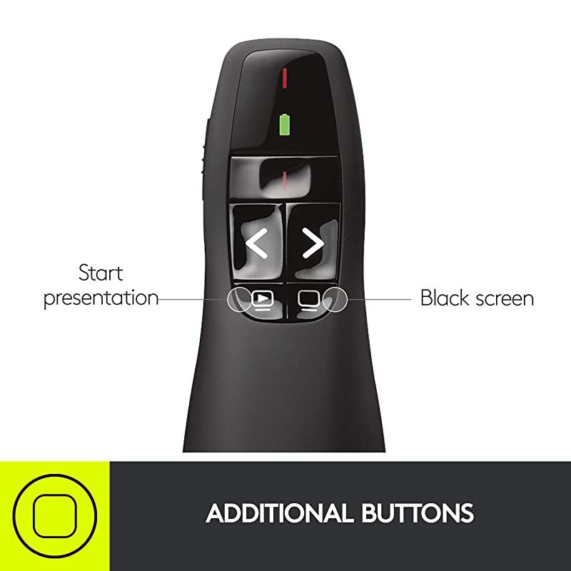 Wireless Presenter R400 Wireless Presentation Remote Clicker with Laser Pointer