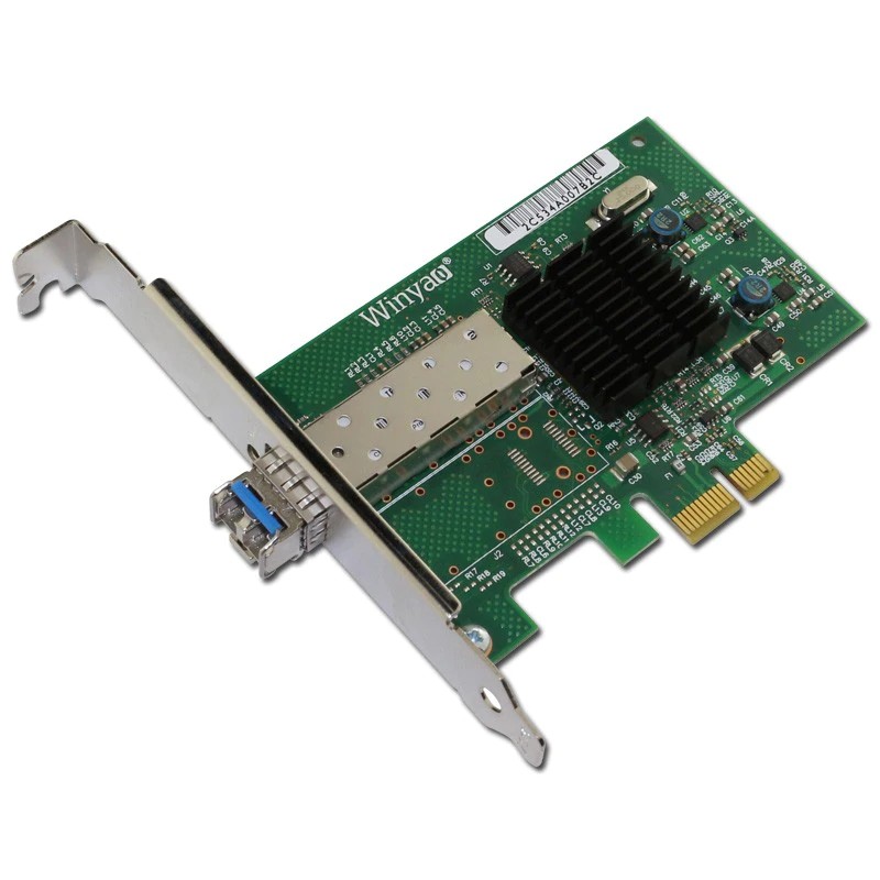 PCIe X1 Gigabit Fiber Ethernet Card w/ Single Mode 1310nm 10km LC Optical Module