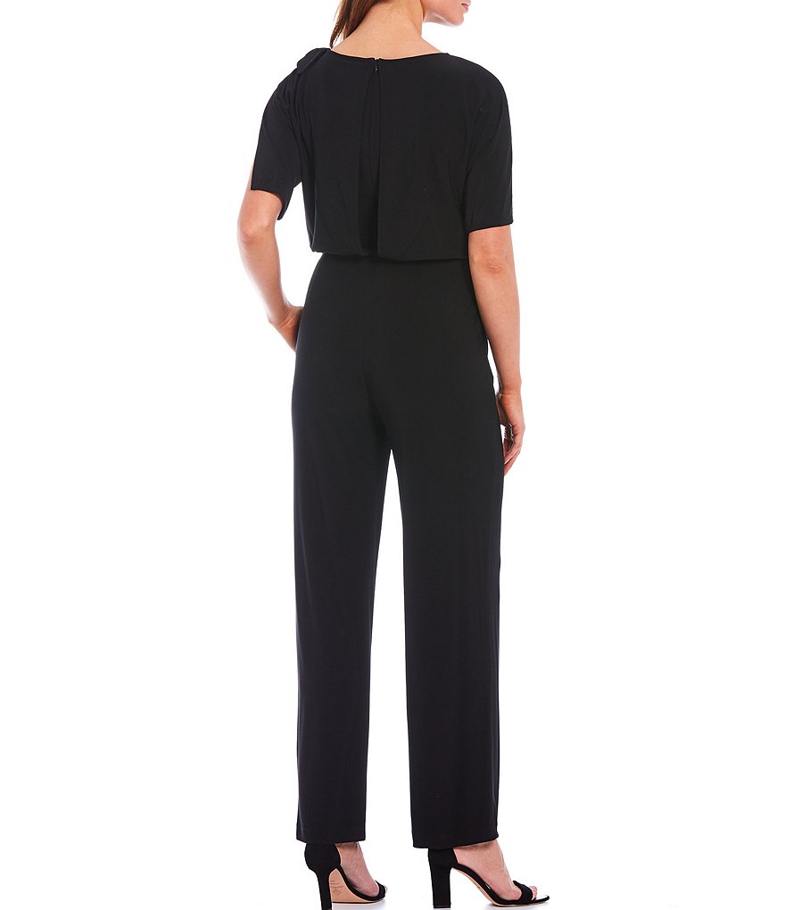 Vince Camuto Short Sleeve Tie Shoulder Blouson Jumpsuit