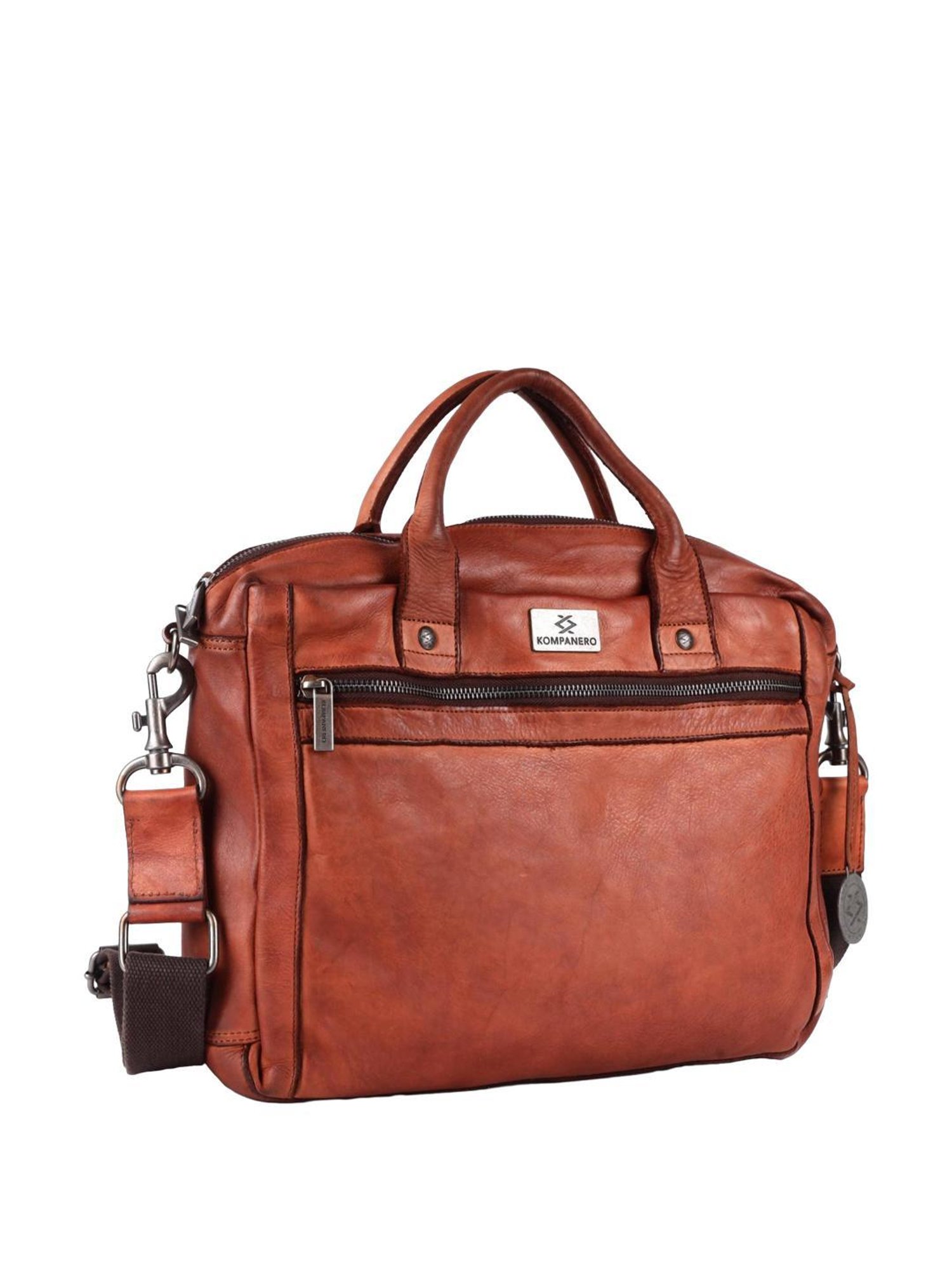 KOMPANERO Aaron Tan Solid Laptop Messenger Bag