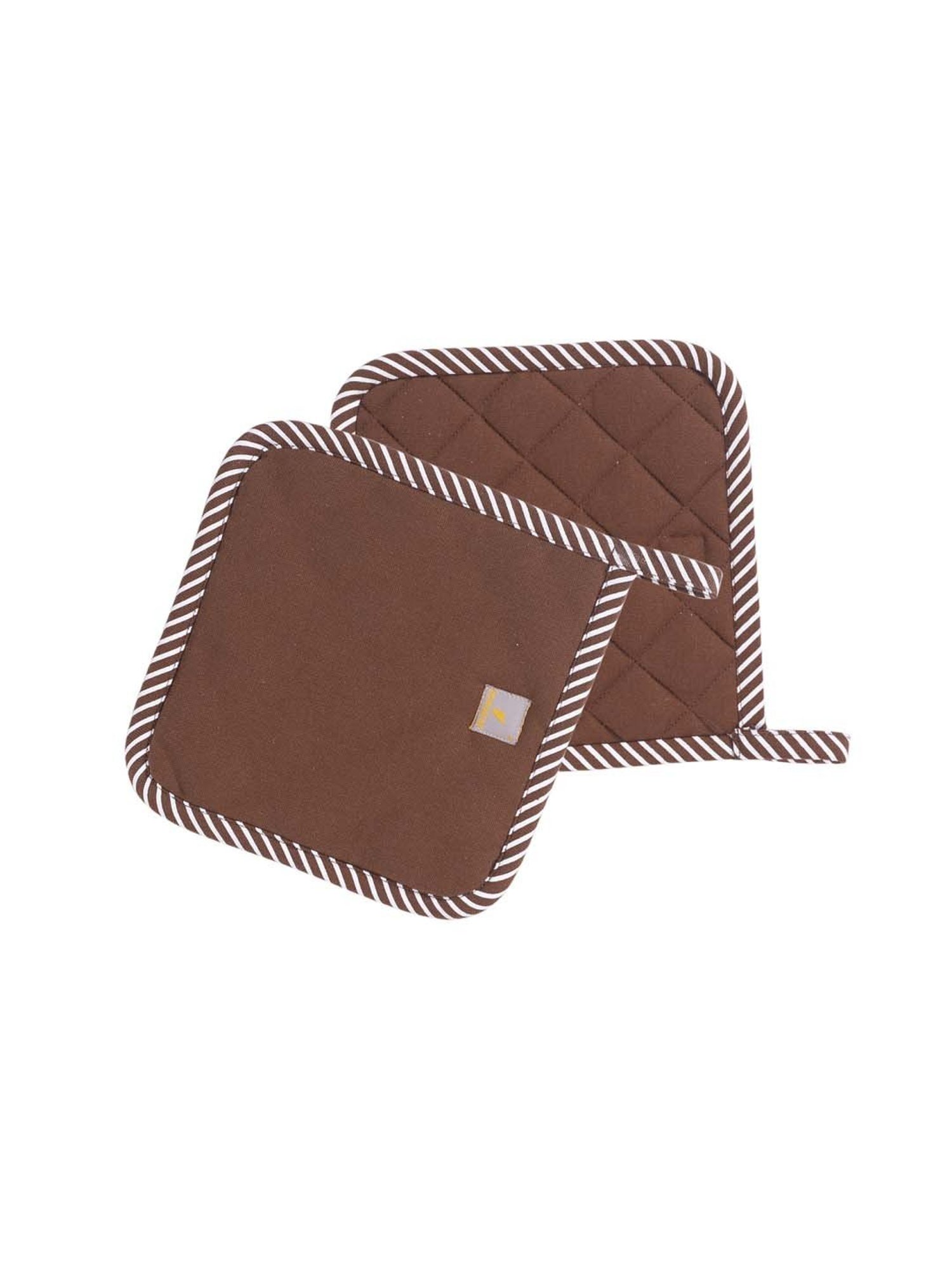 Maspar Brown 100% Cotton 225 GSM Pot Holder - Set of 2