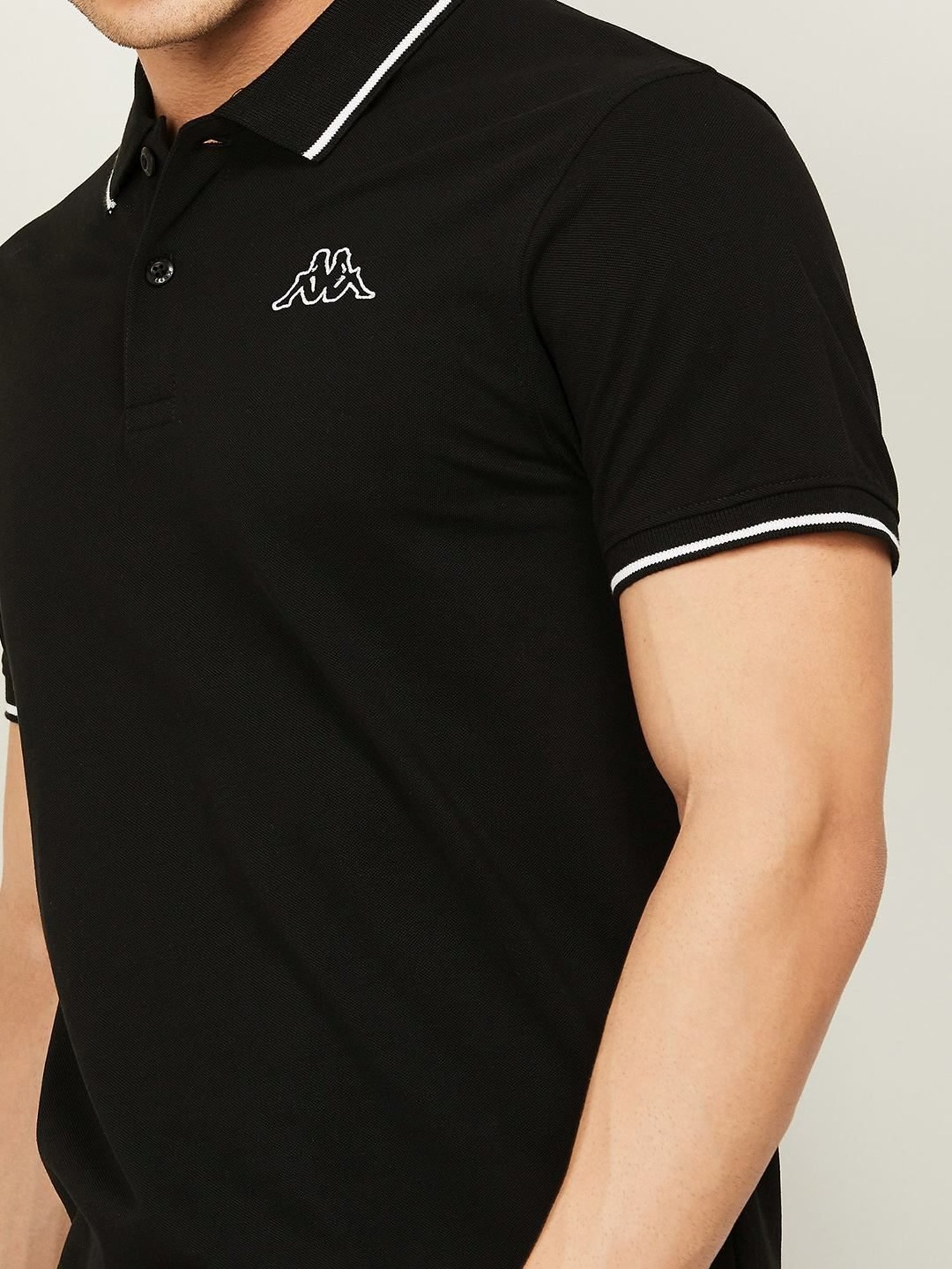KAPPA Black Regular Fit Polo T-Shirt