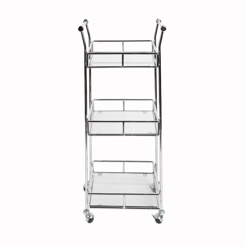 Square Metal and Glass Bar Serving Cart Black - Silverwood