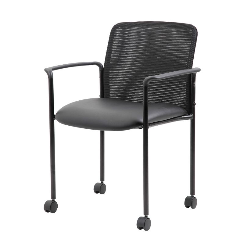 Mesh Guest Chair with Casters Black - Boss Office Products