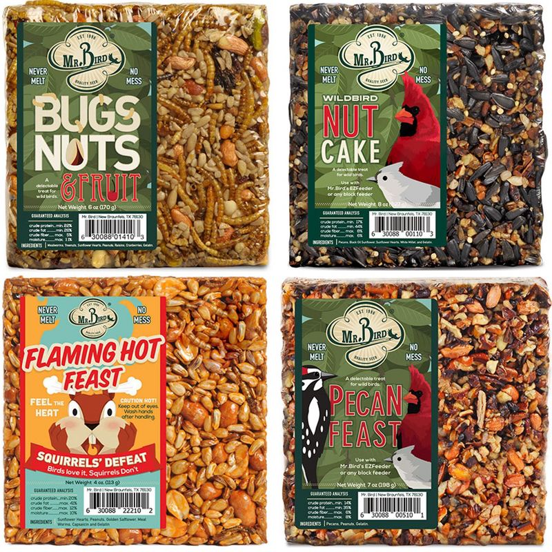 Home & Garden 4.25" Small Seed Cake Assortment S/4 No Mess Never Melt Mr Bird  -  Bird And Wildlife Food