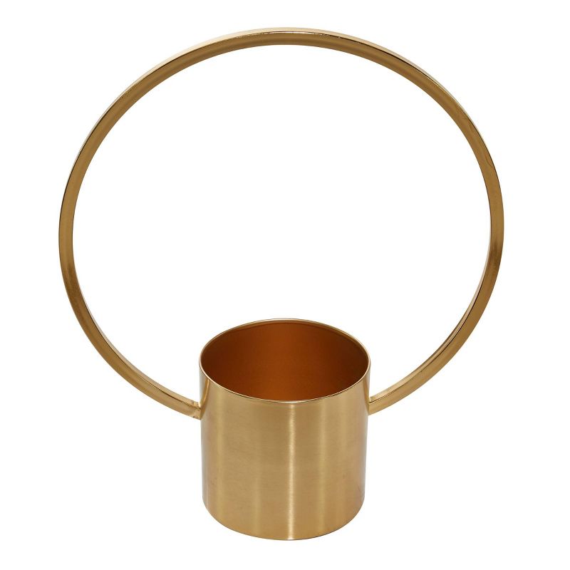 Gerson International 18-Inch Diameter Galvanized Metal Circular Wall Planter, Silver