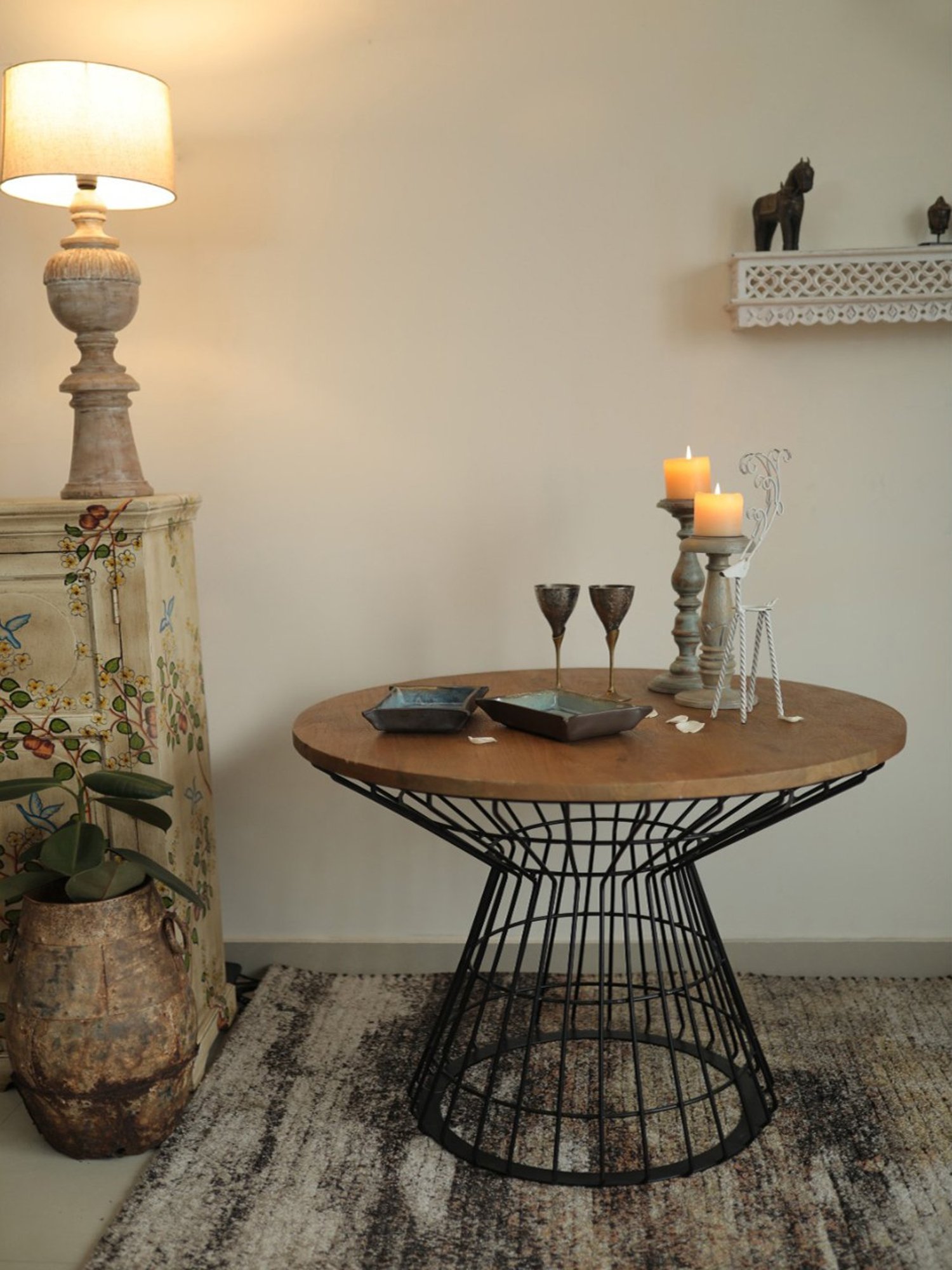 Artisans Rose Abthi Black & Brown Mango wood Table