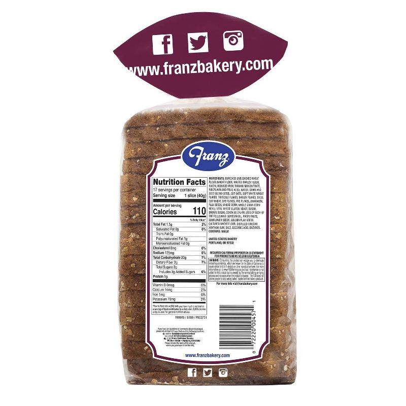 Franz San Juan Island Nine Grain Sandwich Bread -26oz