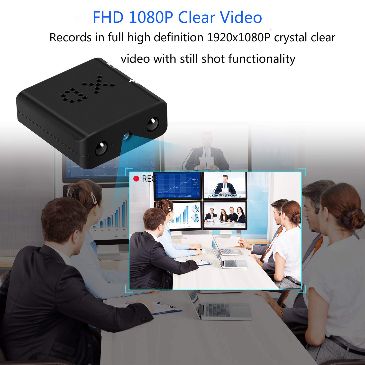 XD 1080P Mini Spy Camera IR Cut Portable Smallest Security Camcorder HD DV DVR Night Vision Motion Detection for Home,Office,Car, Drone