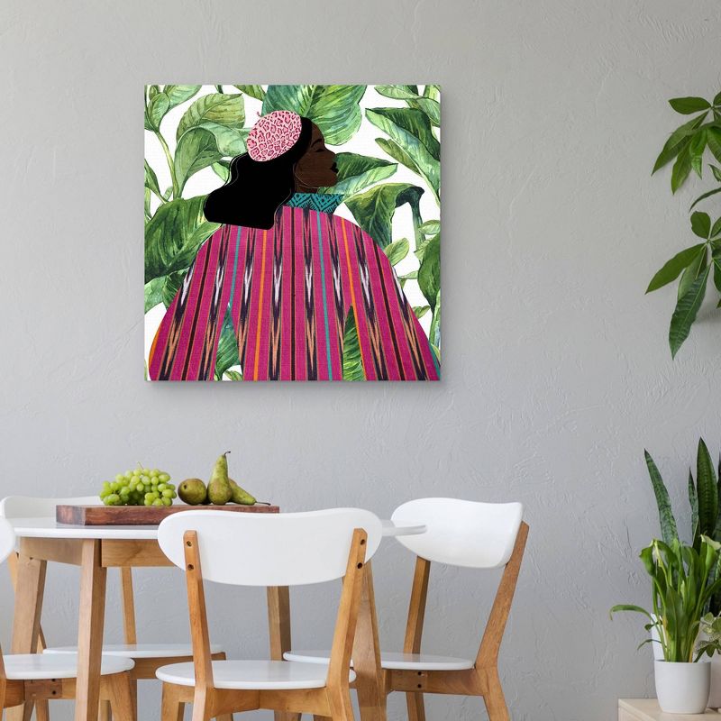 30" x 30" Girlie Girl Palm by Nikki Chu Canvas Art Print - Masterpiece Art Gallery