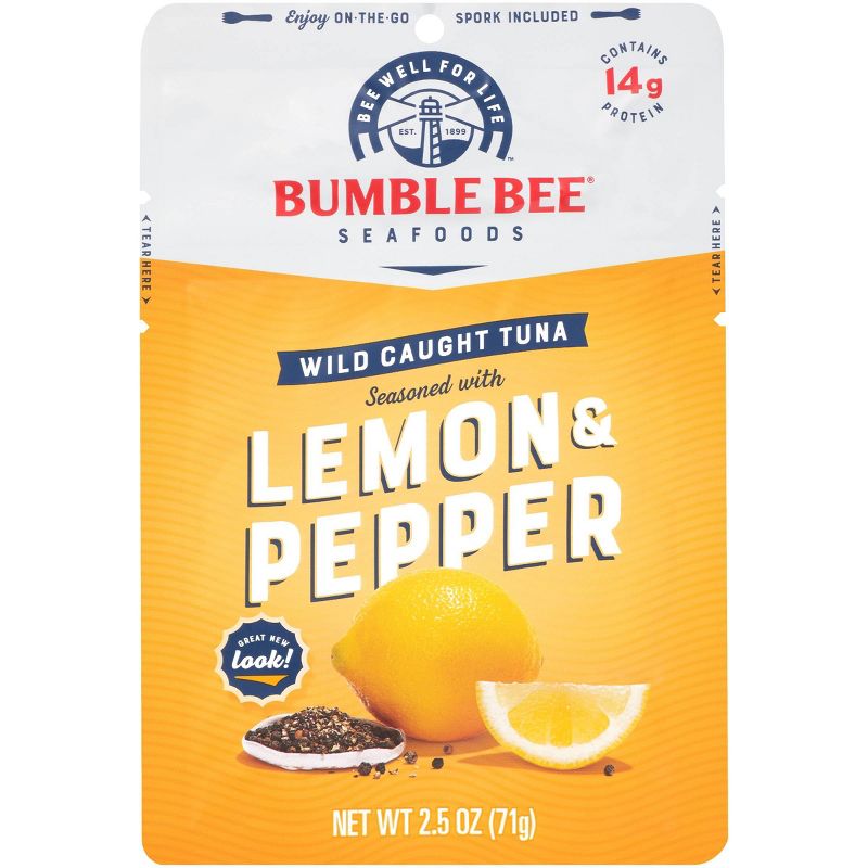 Bumble Bee Lemon & Pepper Seasoned Tuna Pouch with Spoon - 2.5oz
