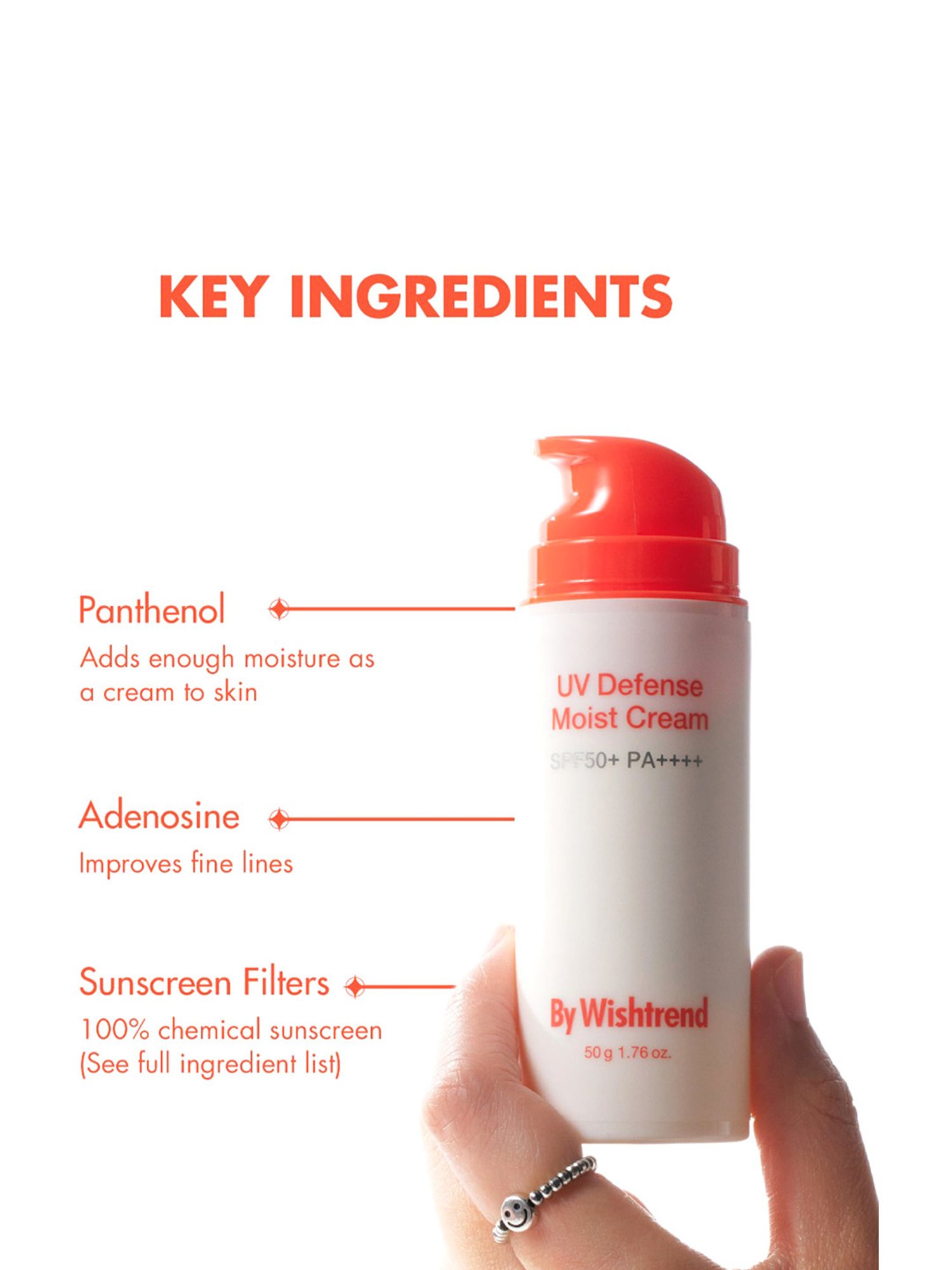 By Wishtrend UV Defense Moist Cream SPF 50+ PA++++ - 50 gm