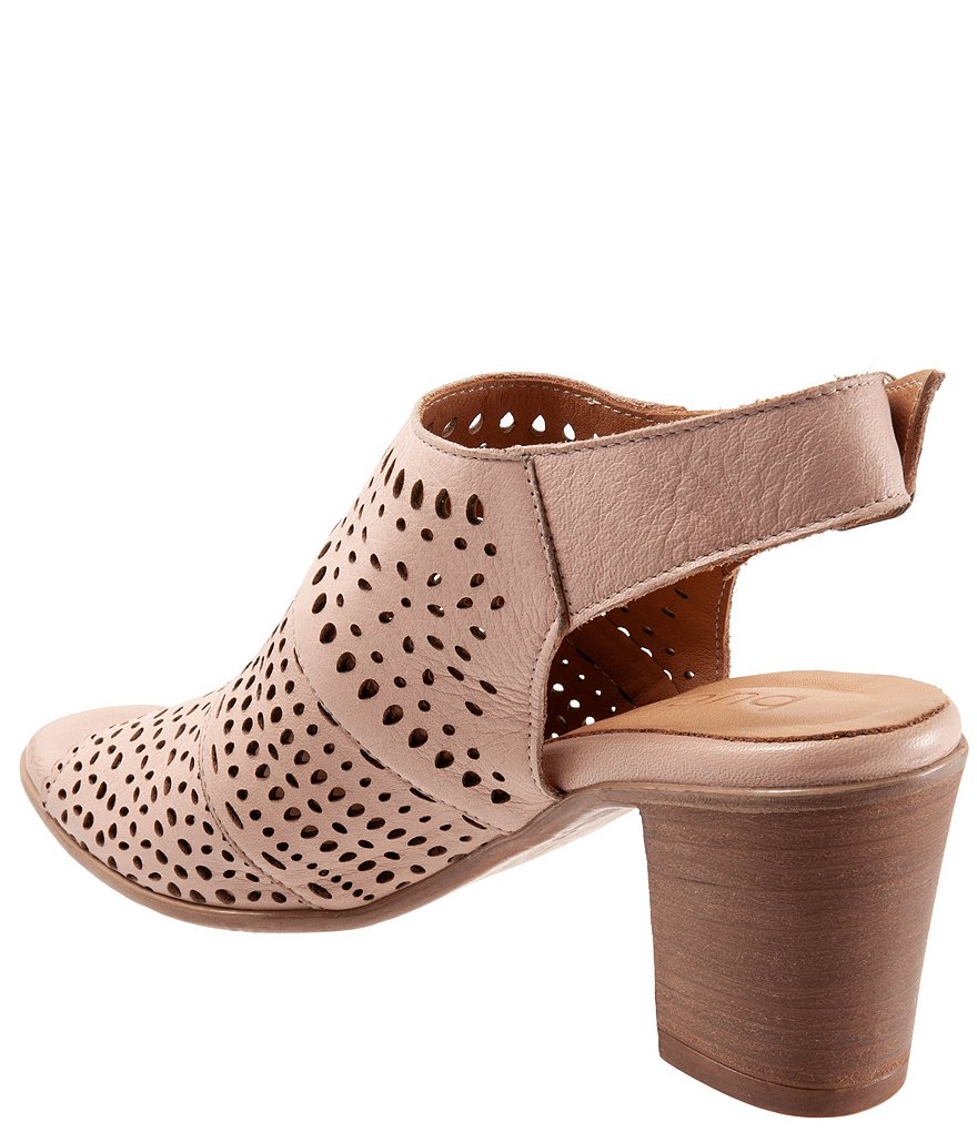 Bueno Upton Perforated Leather Block Heel Sling Sandals