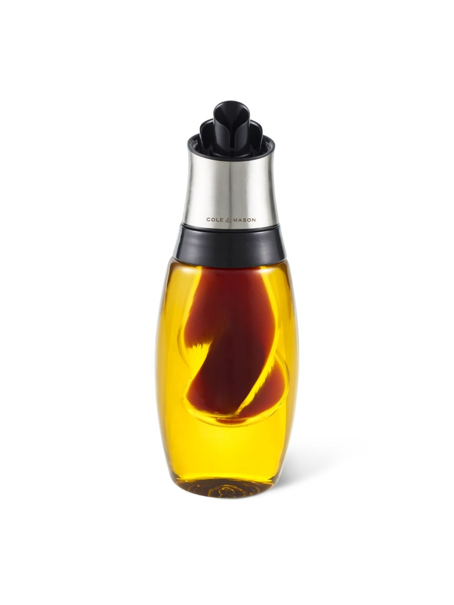 COLE & MASON Transparent Glass Oil & Vinegar Pourer - Set of 1