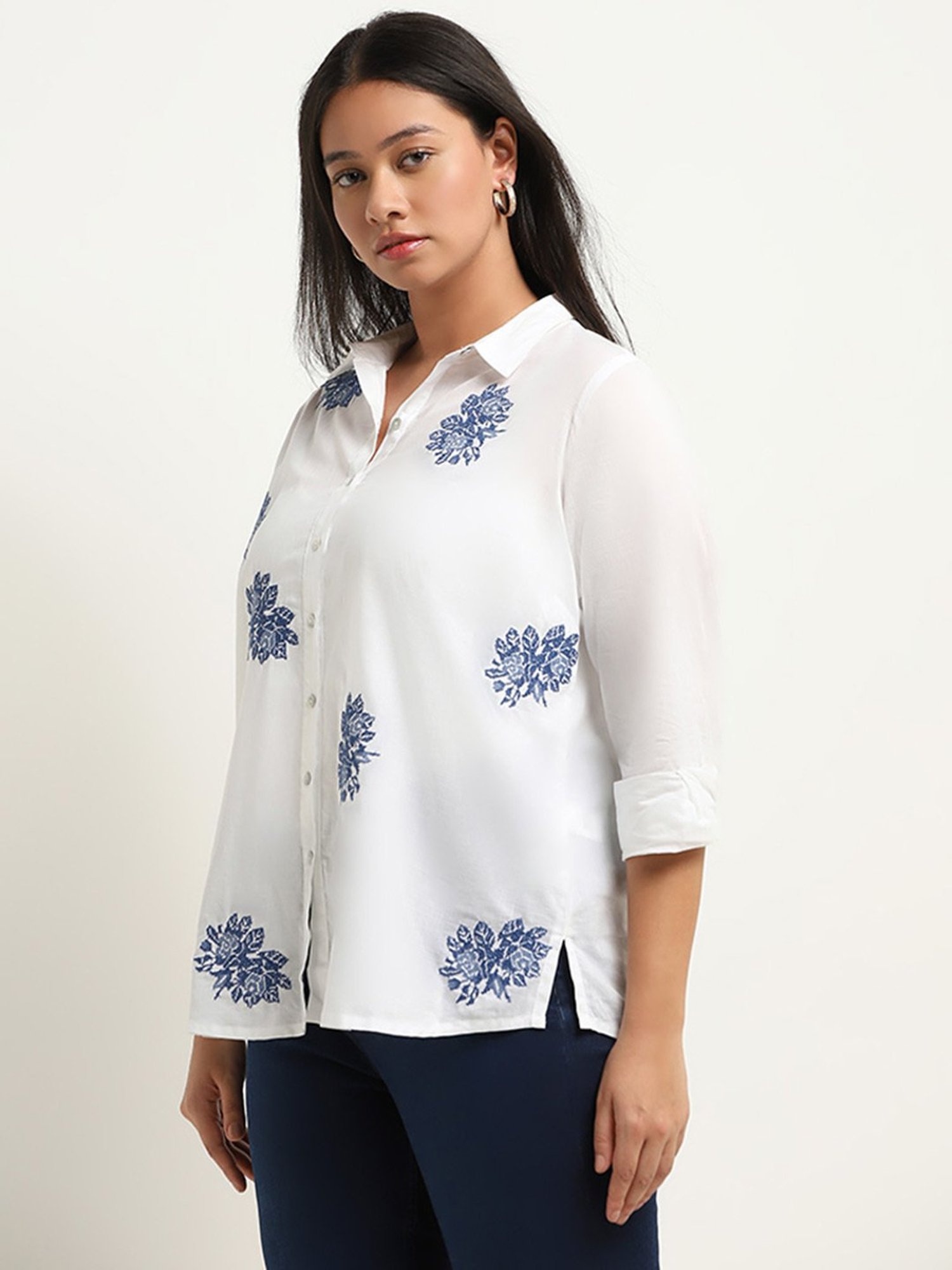 Diza by Westside White Embroidered Tunic