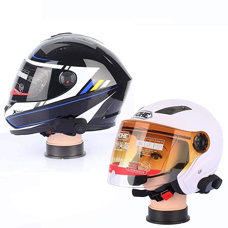 Motorcycle Communication System TCOMVB Helmet Bluetooth Headset Intercom with Soft Corded Microphone for Motorbike Skiing Range800M23Riders PairingBlack