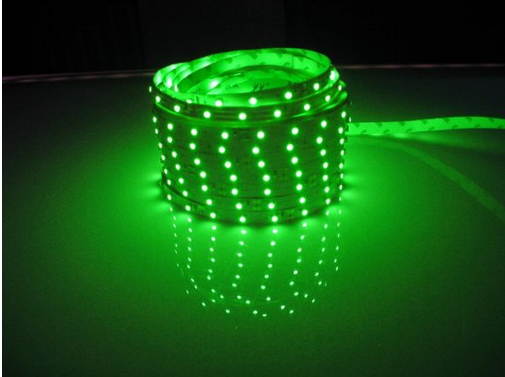 LED2020 Waterproof Green LED Flexible Light Strip, 2A@12VDC, 24Watt, 300 SMD 3528 LEDs, 16.4 Ft, Wire Jumper Included