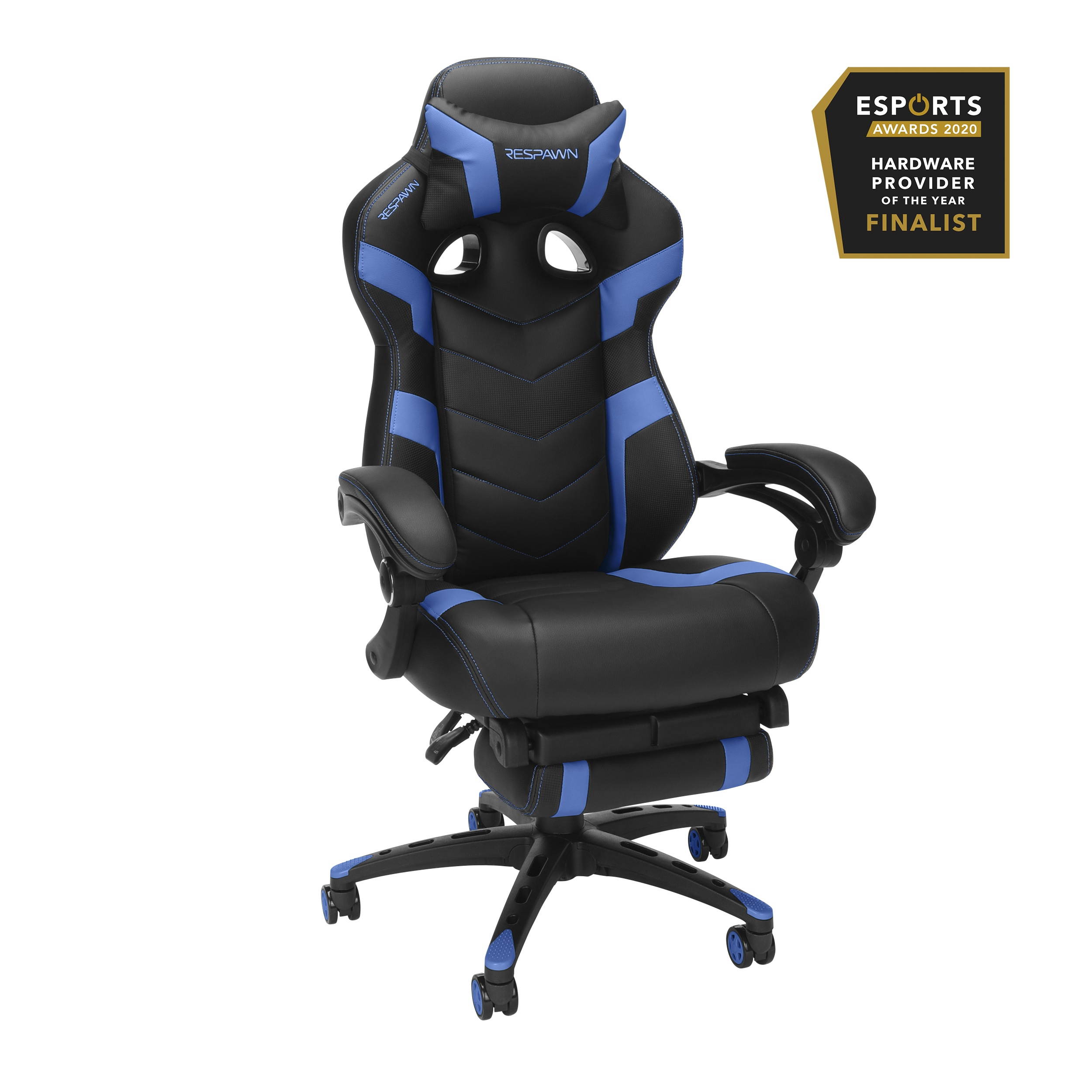 RESPAWN 110 Pro Racing Style Gaming Chair, Reclining Ergonomic Chair with Built-in Footrest, in Blue (RSP-110V2-BLU)