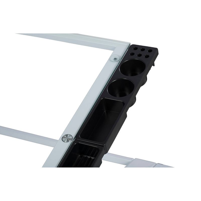 Futura Craft Station with Folding Shelf-White/Clear Glass