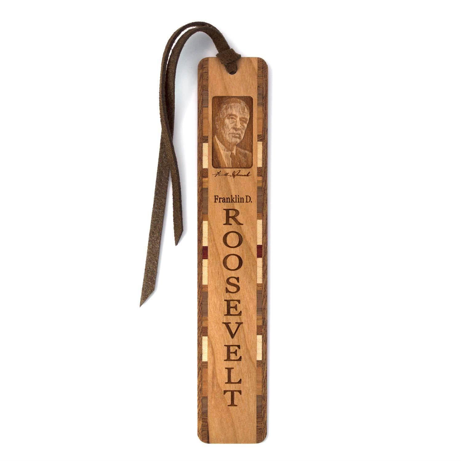 Franklin D Roosevelt Engraved Wooden Bookmark with Tassel