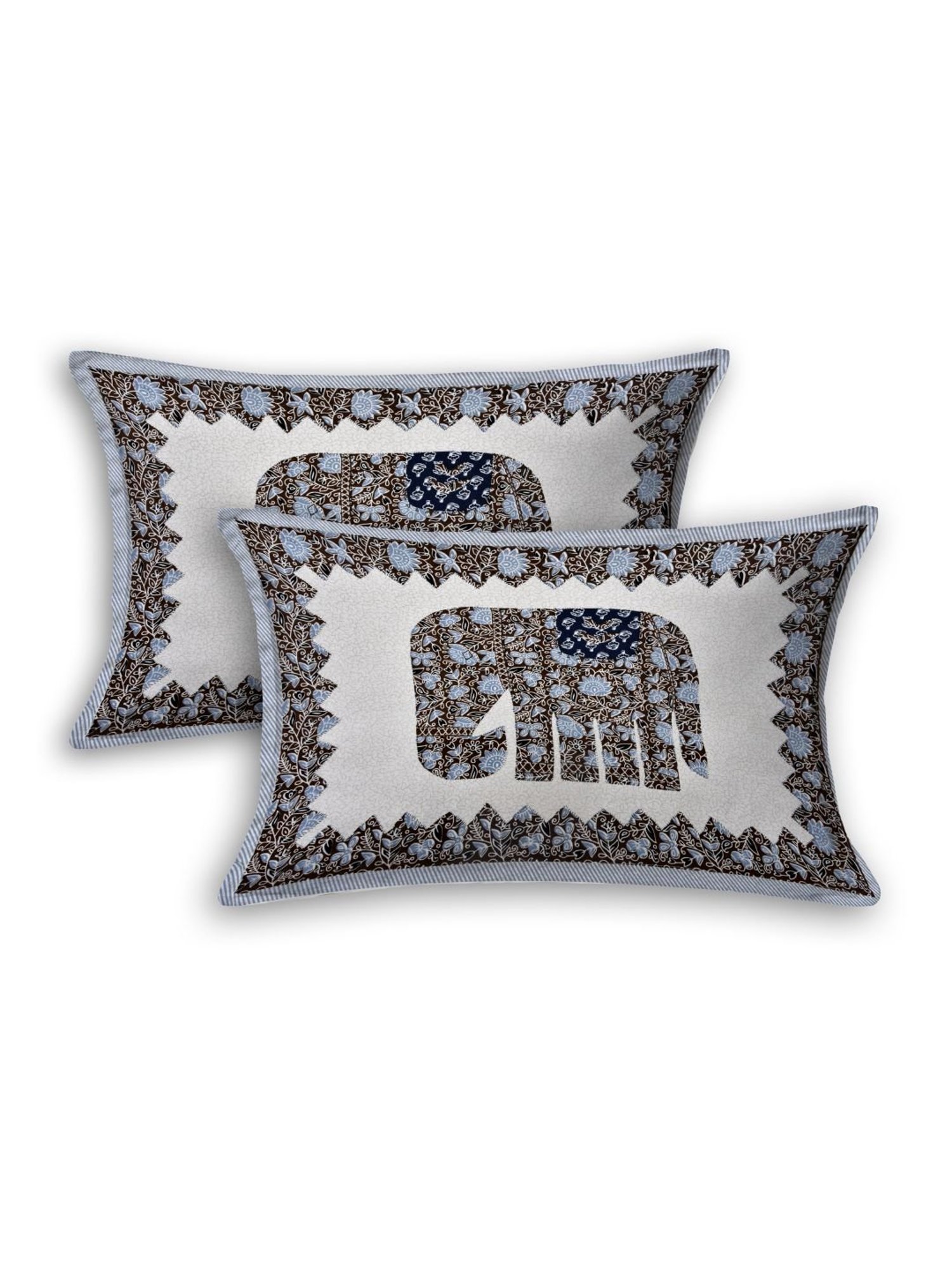 Living Roots Multicolor Jaipuri Printed Cotton Bed Sheet with 2 Pillow Cover