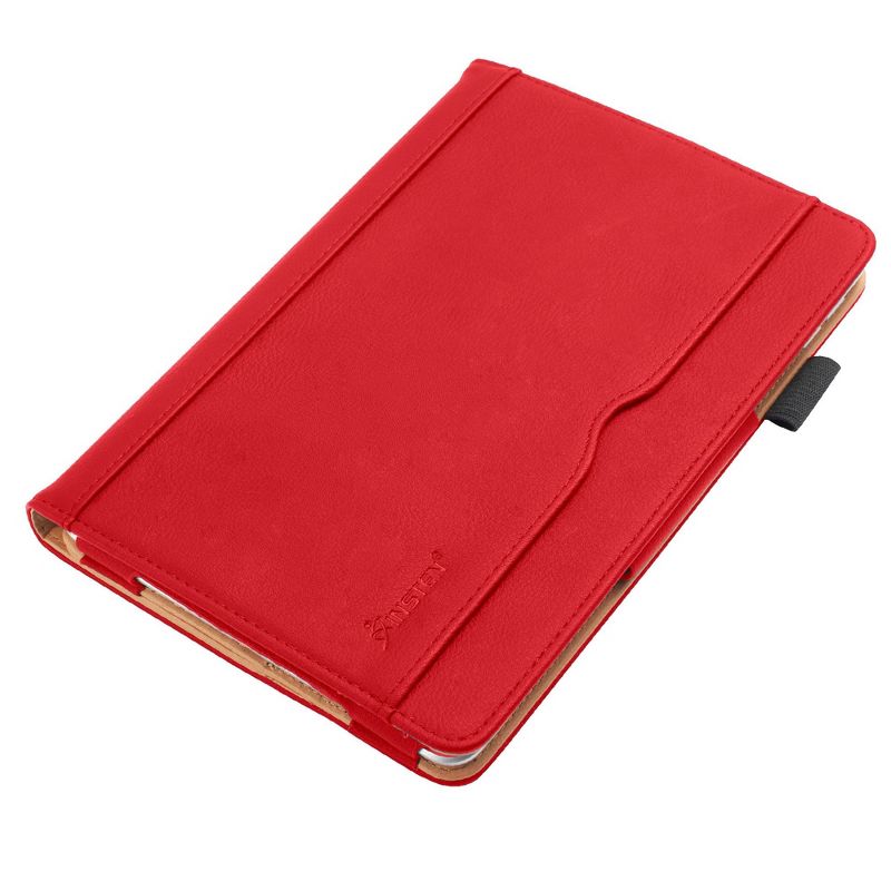Insten - Compatible With iPad Mini 5 7.9 inch, PU Leather Case, Slim Folding Folio, Pencil Holder, Auto Wake/Sleep, Magnetic Closure Strip, Red
