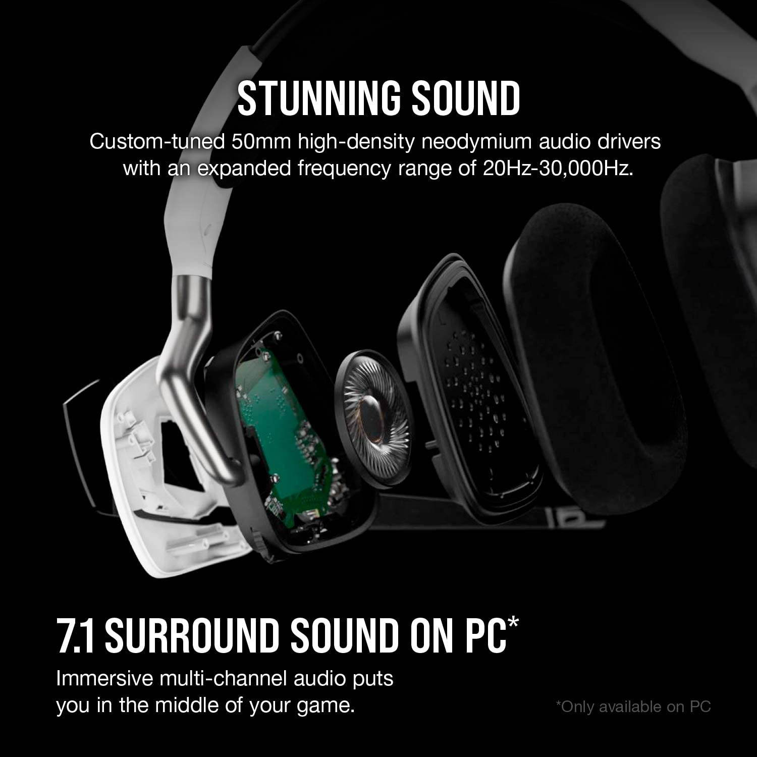Corsair Gaming Void RGB Elite Wireless Premium Gaming Headset with 7.1 Surround Sound, White & M65 RGB Elite - FPS Gaming Mouse - 18,000 DPI Optical Sensor - Adjustable DPI Sniper Button -  White