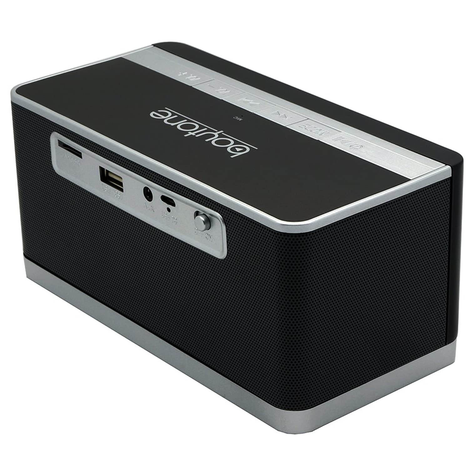 Boytone BT-86C Bluetooth 4.1 Portable Alarm Clock Radio Wireless Speaker, Digital FM Tuning Built&ndash;in 8 Hours Play Rechargeable Battery, Mic, Large LED Display, USB, Micro SD Slot, AUX, 110/220 Volt