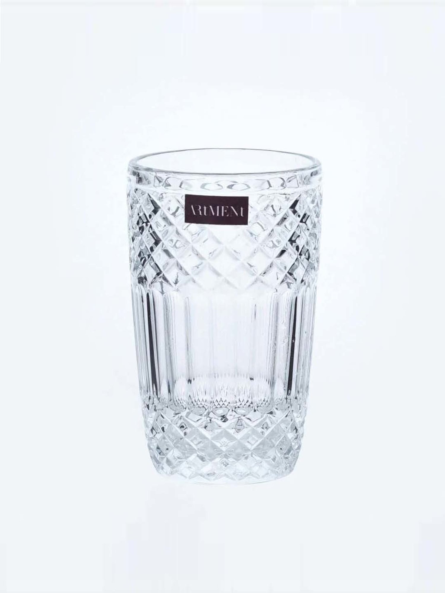 The Artment Boho Diamond Transparent Crystal Tumbler (0.39 L) - Set of 4