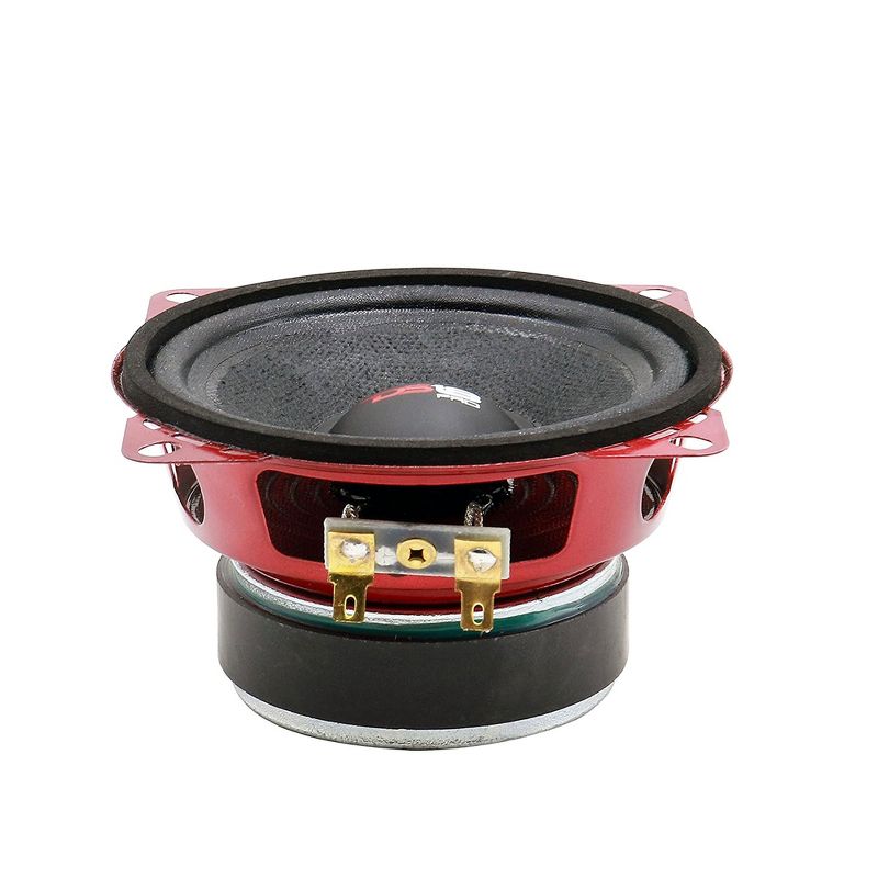 DS18 PRO-X4M Pro X 4 Inch 200 Watt Max 100 RMS 8 Ohm Mid Range Car and Truck Door Loudspeaker with Red Steel Basket Cone Design (2 Pack)