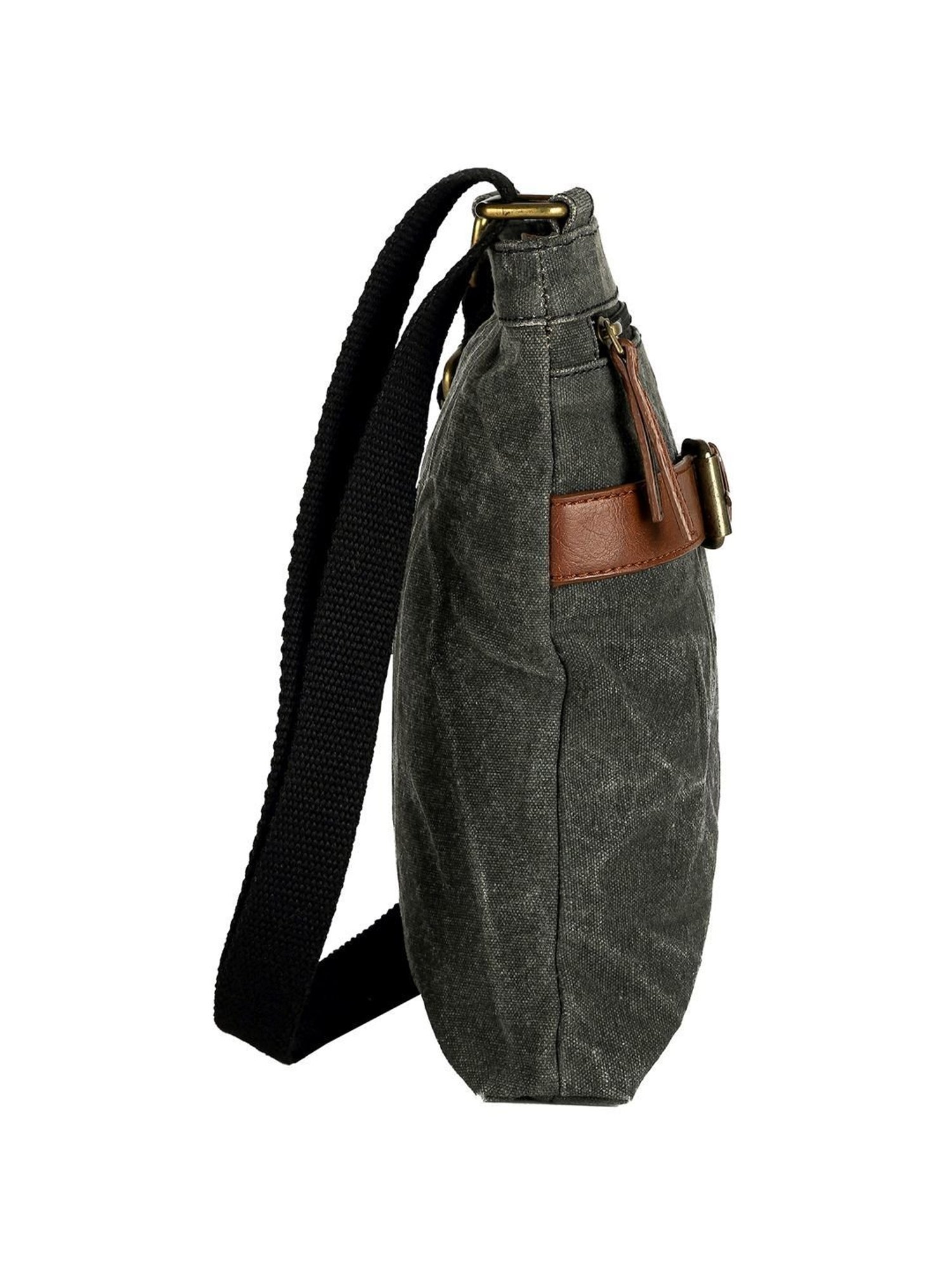 Mona B Grey Solid Medium Cross Body Bag