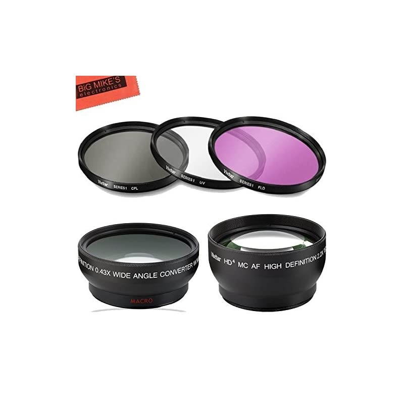 Lens Kit for Canon Rebel T3 T3i T5 T5i T6 T6i T7i EOS 80D EOS 77D Cameras with Canon EFS 1855mm IS II STM Lens Includes 58mm filter Set + 58mm Wide Angle Lens + 58mm Telephoto Lens